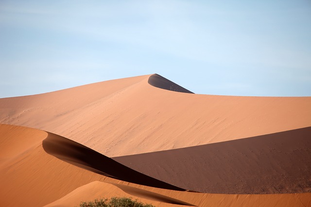 Large mountains of sand in the Nambian desert.
